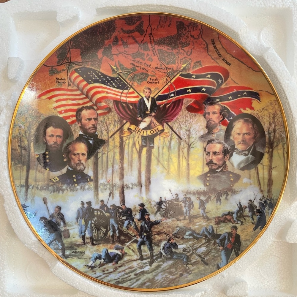 Bradford Exchange Civil War Commemorative Plate with Historical Figures